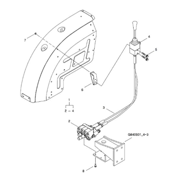 Páka - joystick hydraulického rozvaděče / LS MT3.35 / LS MT3.40 / LS MT3.50 / LS MT3.60 / TRG822 / 40007673 / 40236240