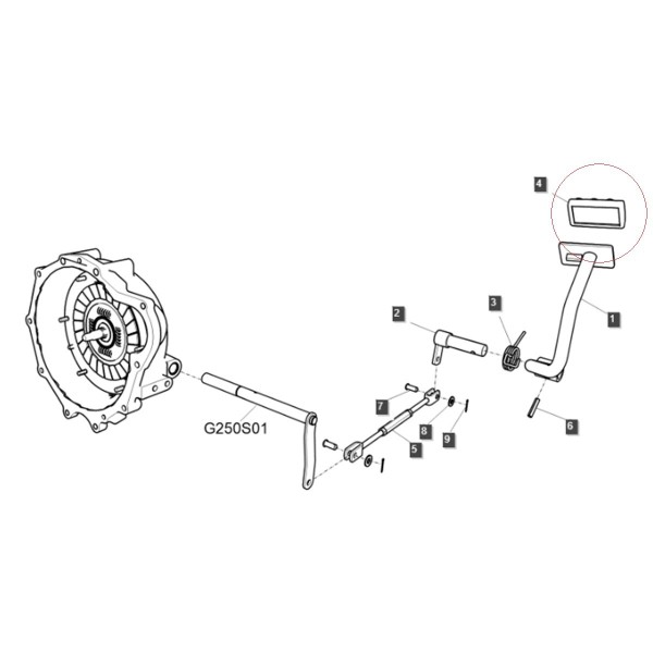 Anti-Rutsch-Gummi für Pedale / LS Xj25 / LS MT3.35 / LS MT3.40 / LS MT3.50 / LS MT3.60 / TRG670 / A1670084 / Nr. 40278260