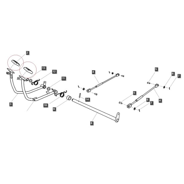 Anti-slip rubber for pedals / LS Xj25 / LS MT3.35 / LS MT3.40 / LS MT3.50 / LS MT3.60 / TRG670 / A1670084 / No. 40278260