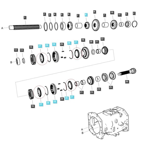 Anillo de cono de sincronización / LS MT3.35 / LS MT3.40 / LS MT3.50 / LS MT3.60 / TRG281 / N.º 40306115