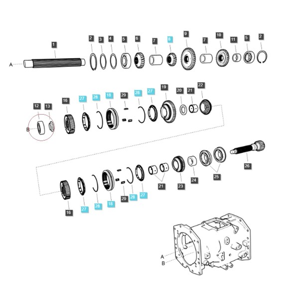 Rodamiento 6304-B / 20 x 52 x 15 mm / LS XJ25 / LS MT1.25 / LS MT3.35 / LS MT3.4. / LS MT3.50 / LS MT3.60 / A0863040 / 40012714