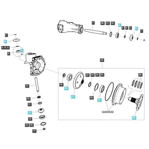 Roulement à contact oblique 62 x 30 x 21,25 mm / NSK HR 32206J / LS MT3.50 / LS MT3.60 / TRG400 / A1400093 / 40007830