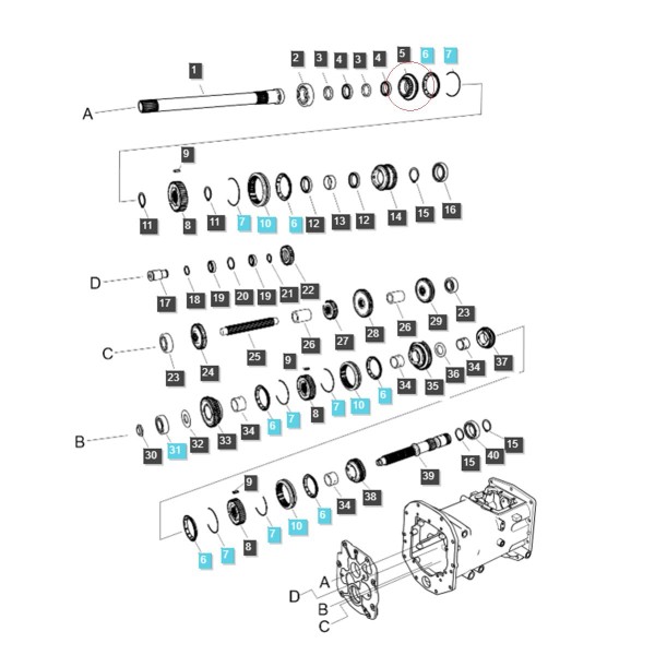 28T / 36T / LS MT3.35 / LS MT3.40 / piñón de 79,50 x 39 x 32 mm / DRV-TRG281 / A1281652 / 40009148