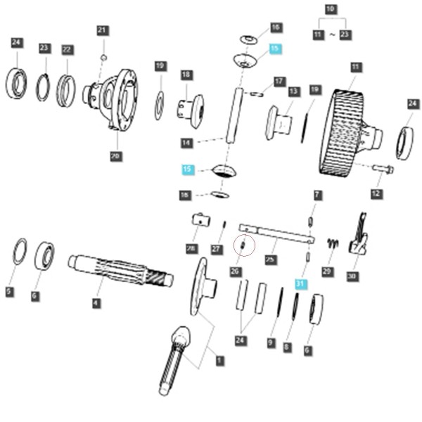 Kołek sprężysty / LS XJ25 / LS MT1.25 / LS MT3.35 / LS MT3.40 / LS MT3.50 / LS MT3.60 / S447062412 / nr 40270937