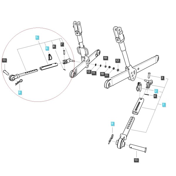 Dreipunktarmstabilisator Kat. I / RECHTS / LS MT3.35 / LS MT3.40 / LS MT3.50 / LS MT.60 / XRV RH / TRG896 / 40407143