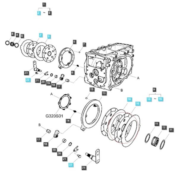Tarcza hamulca / 22T / Ø220 mm / LS MT3.35 / LS MT3.40 / LS MT3.50 / LS MT3.60 / TRG650 / 40007721 / nr 40327050