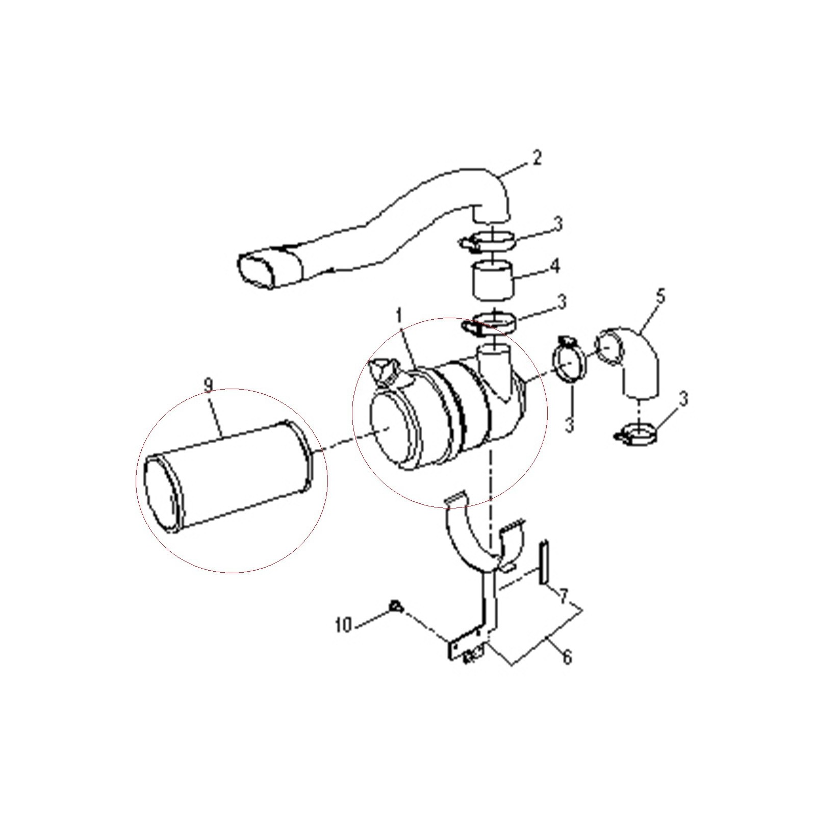 Luftfilter 40049450 mit Gehäuse LS Traktor TRG190 / XJ25 / 40007597