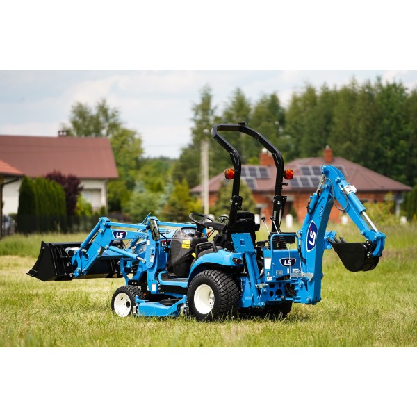LS Tractor MT1.25 with excavator, loader, mower and grass tires