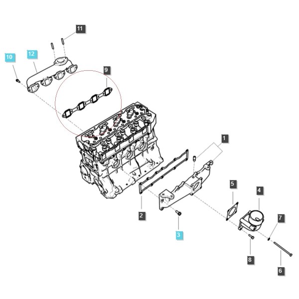 Joint de collecteur d'échappement / LS U43 / LS U50 / LS U60 / Ø 29 x 35 mm / 382 x 50 mm / Q1650003 / no. 40011272