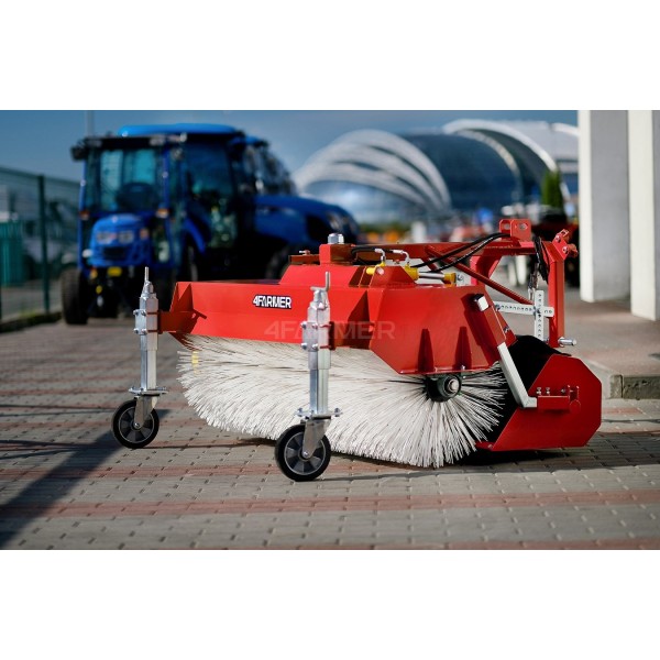 Barredora de 120 cm para tractor 4FARMER con cesta