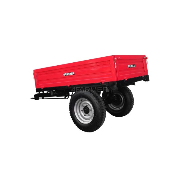 Single-axle agricultural trailer 1.5T with brake and tipper 4FARMER