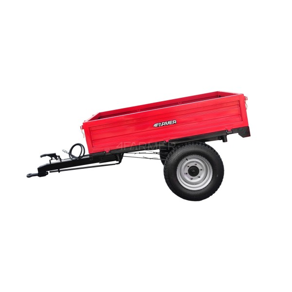 Remolque agrícola de un eje 1,5T con freno y volquete 4FARMER