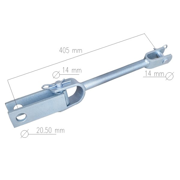 Sistema de suspensión con enganche de tres puntos ISEKI / Cat I/Kat I / 12 x 50 x 500 mm / M22 x 320 mm