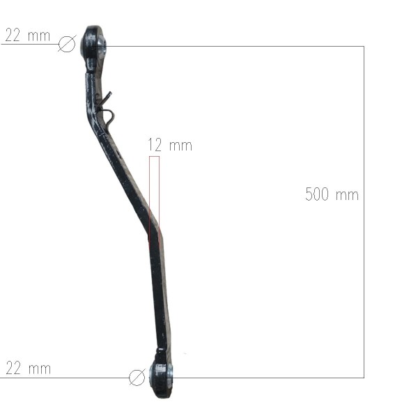 Sistema de enganche de tres puntos KUBOTA / Cat I / Cat I / 12 x 50 x 500 mm / M22 x 320 mm