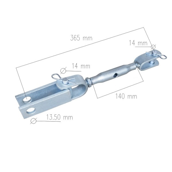Sistema de enganche de tres puntos KUBOTA / Cat I / Cat I / 16 x 50 x 500 mm / M24 x 320 mm