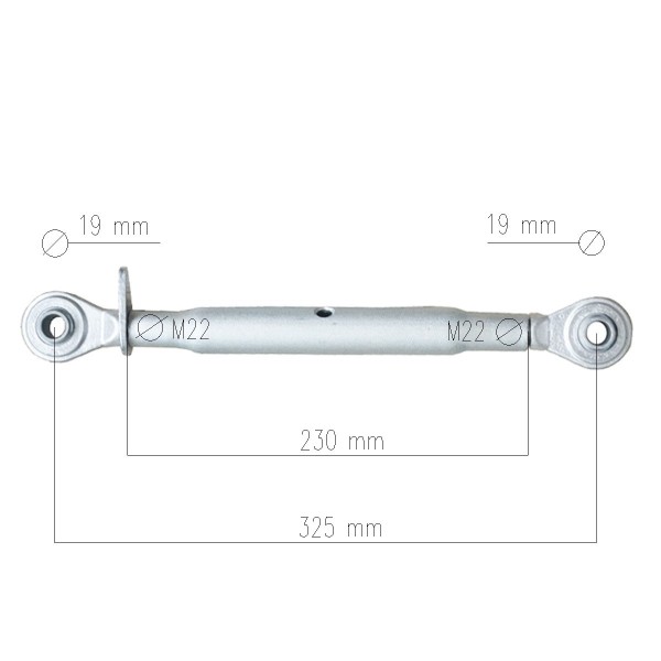Trojbodový závesný systém ISEKI / Cat I / Cat I / 12 x 50 x 500 mm / M22 x 230 mm