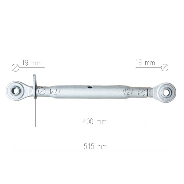 Trzypunktowy układ zawieszenia TUZ ISEKI KUBOTA / Kat I/Kat I / 16 x 50 x 600 mm / M27 x 400 mm | Traktor.com.pl