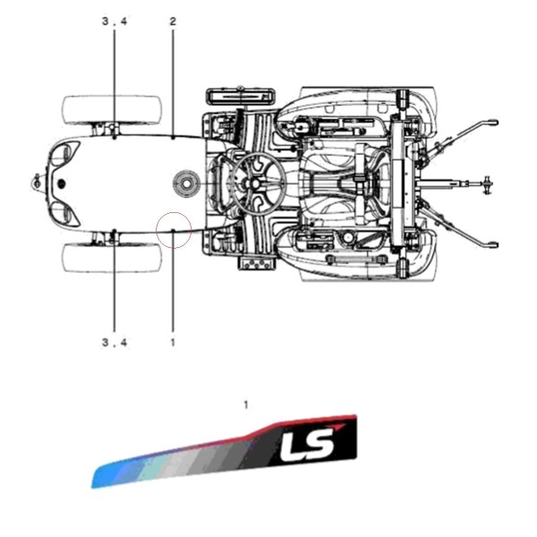 Samolepka LS Traktor LS XJ25 / 40294174 / LEVÁ
