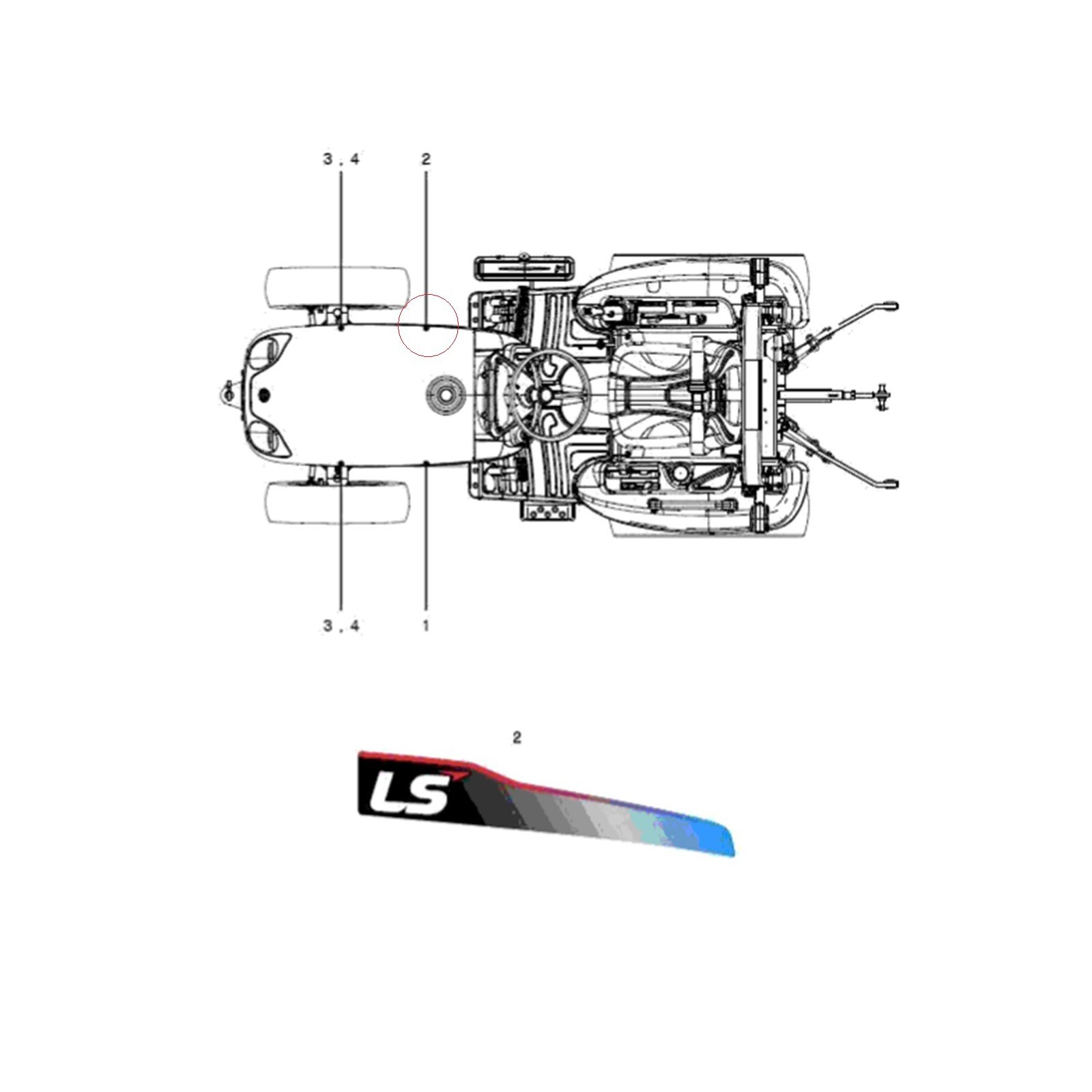 Naklejka LS Tractor LS XJ25 / 40294175 / PRAWA | Traktor.com.pl
