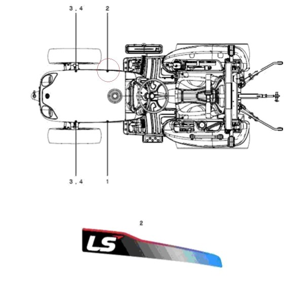 Sticker LS Tractor LS XJ25 / 40294175 / RIGHT