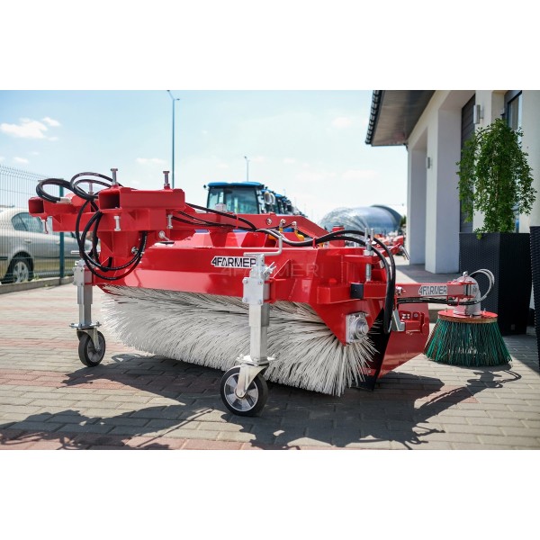 Barredora de 150 cm con cesta y cepillo lateral 4FARMER