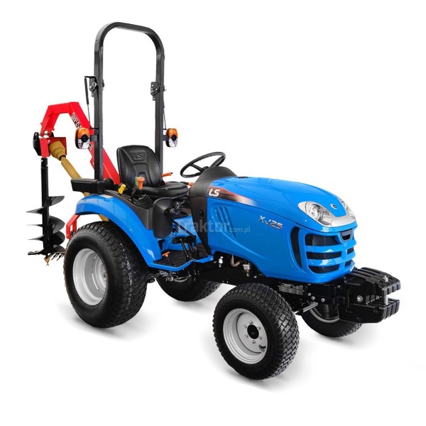 Tractor LS XJ25 MEC con neumáticos para hierba y equipo de perforación 4FARMER
