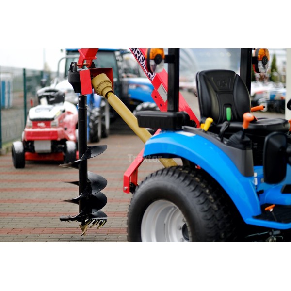 Traktor LS XJ25 MEC s pneumatikami na trávu a vrtnou súpravou 4FARMER