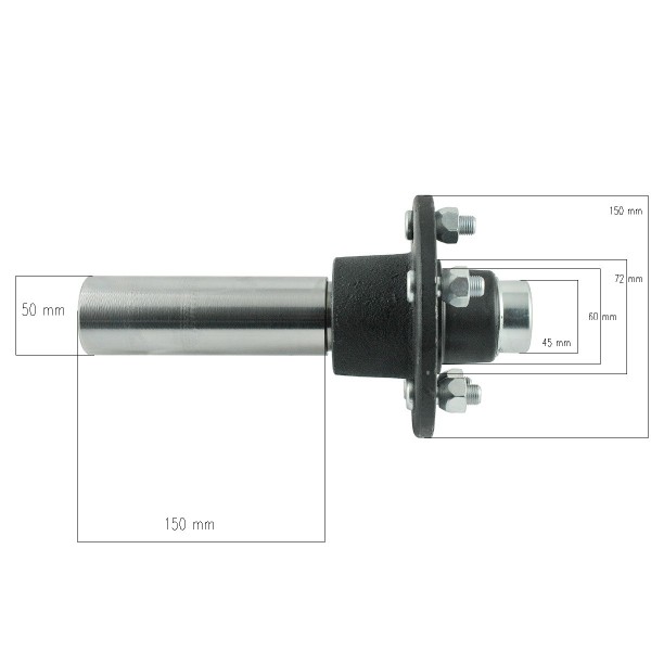 Náboj s čapom pre ATV koleso (komplet) / Ø 50 x 150 mm