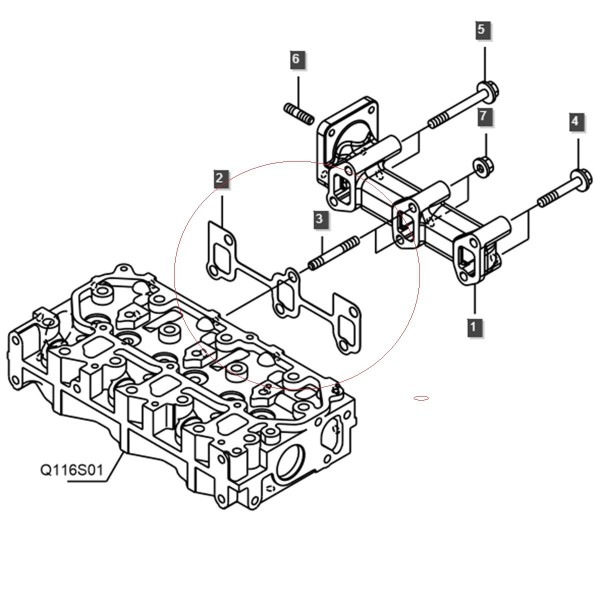 Uszczelka kolektora wydechowego / LS Tractor / LS MT1.25 | Traktor.com.pl