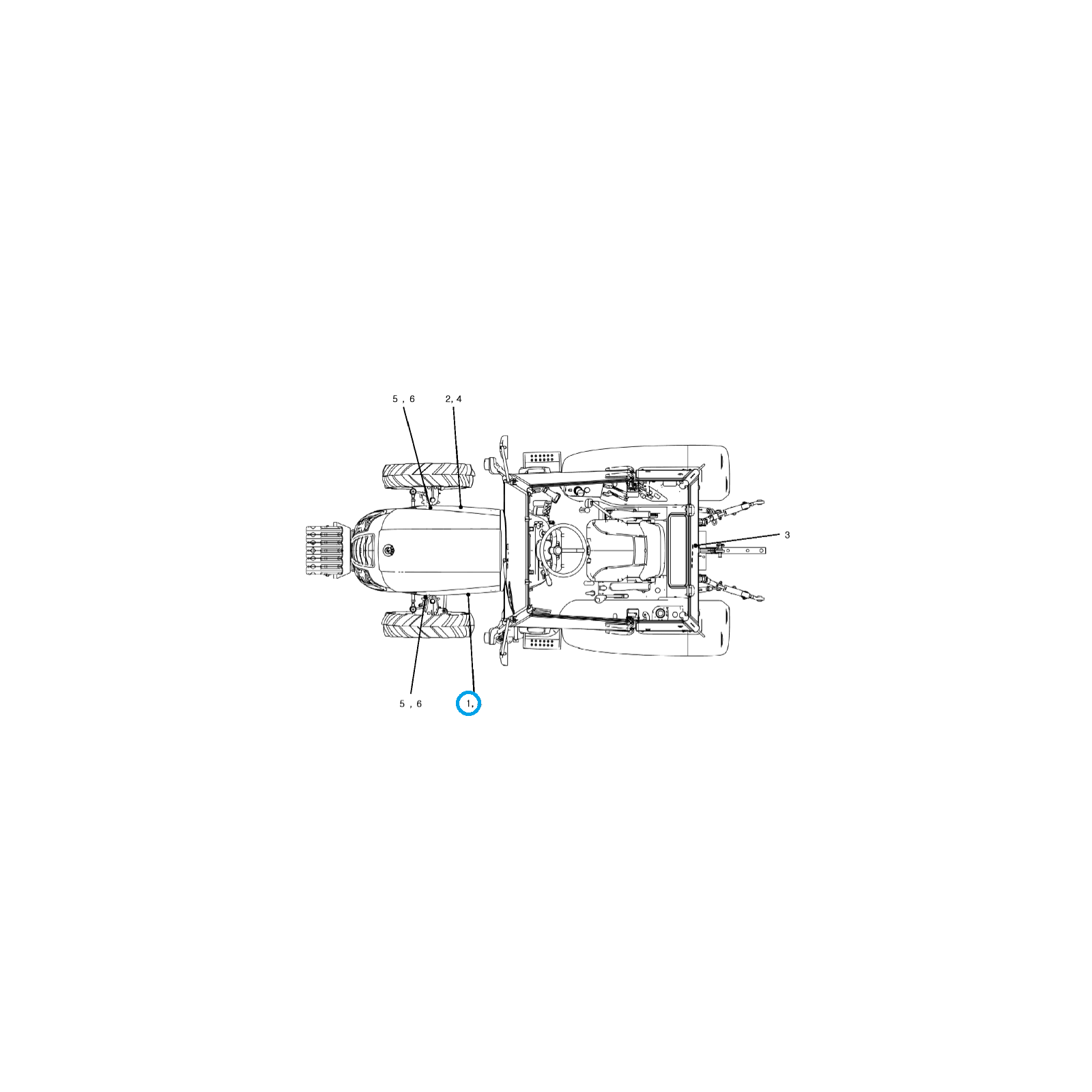Autocollant de capot (gauche) / Tracteur LS n° 40318420