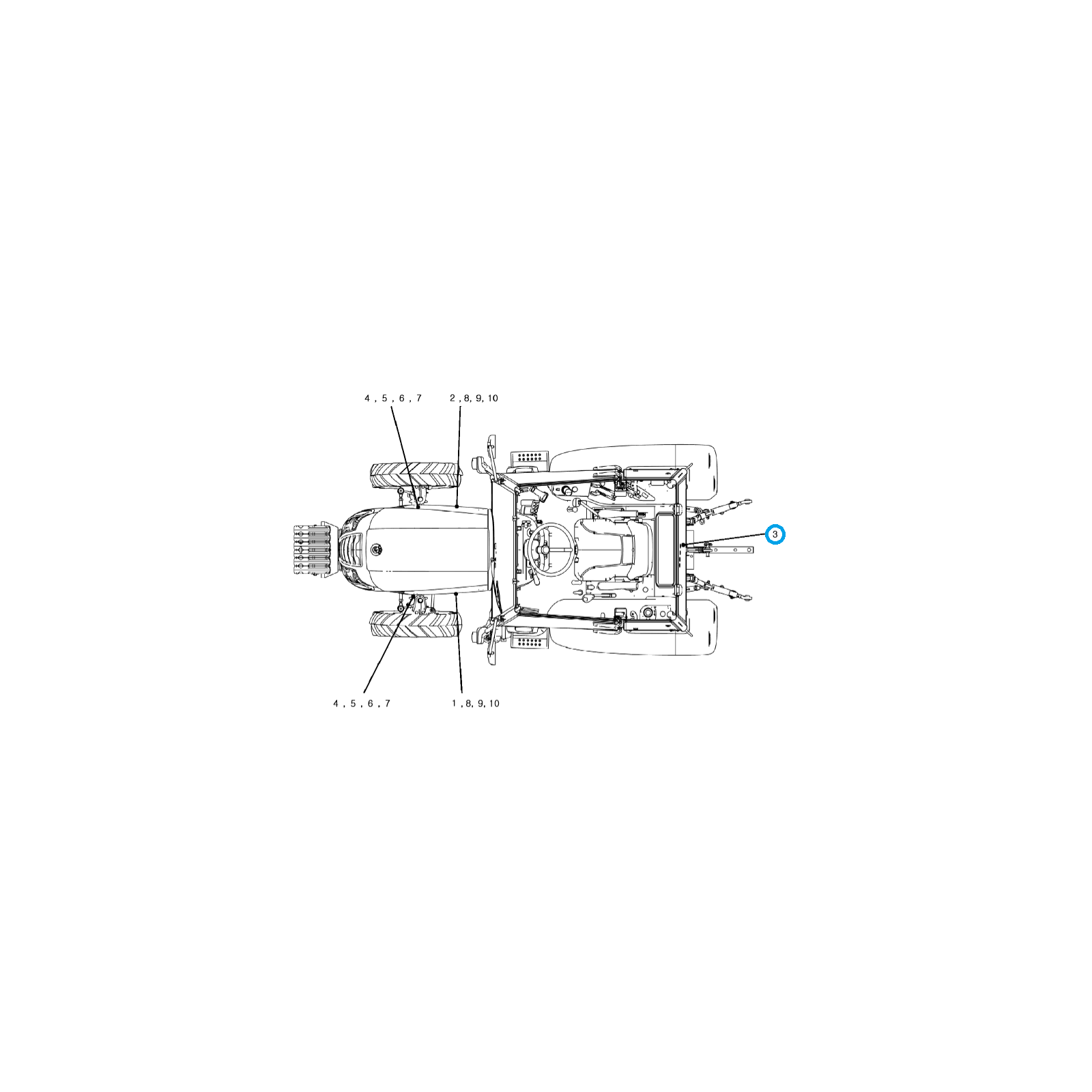 Adhesivo para el techo de la cabina (L) / TRG980 / LS Tractor no 40445600