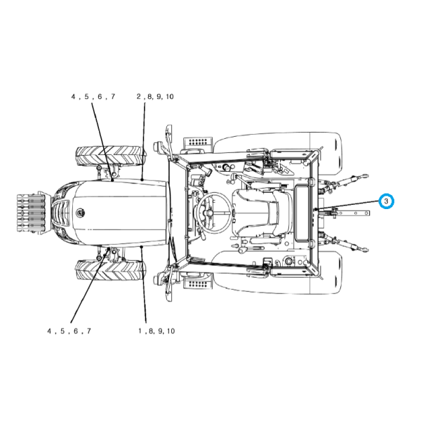 Naklejka na dach kabiny (L) / TRG980 / LS Tractor nr 40445600 | Traktor.com.pl