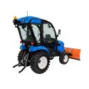 Tracteur LS XJ25 MEC avec cabine, pneus industriels et chasse-neige