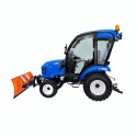 LS Traktor XJ25 MEC s kabinou, průmyslovými pneumatikami a sněžným pluhem