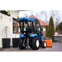 Tractor LS XJ25 MEC con cabina, neumáticos industriales y quitanieves