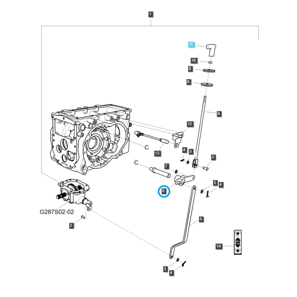 Zapfwellenhebel / TRG293 / LS Traktor / Nr. 40029909