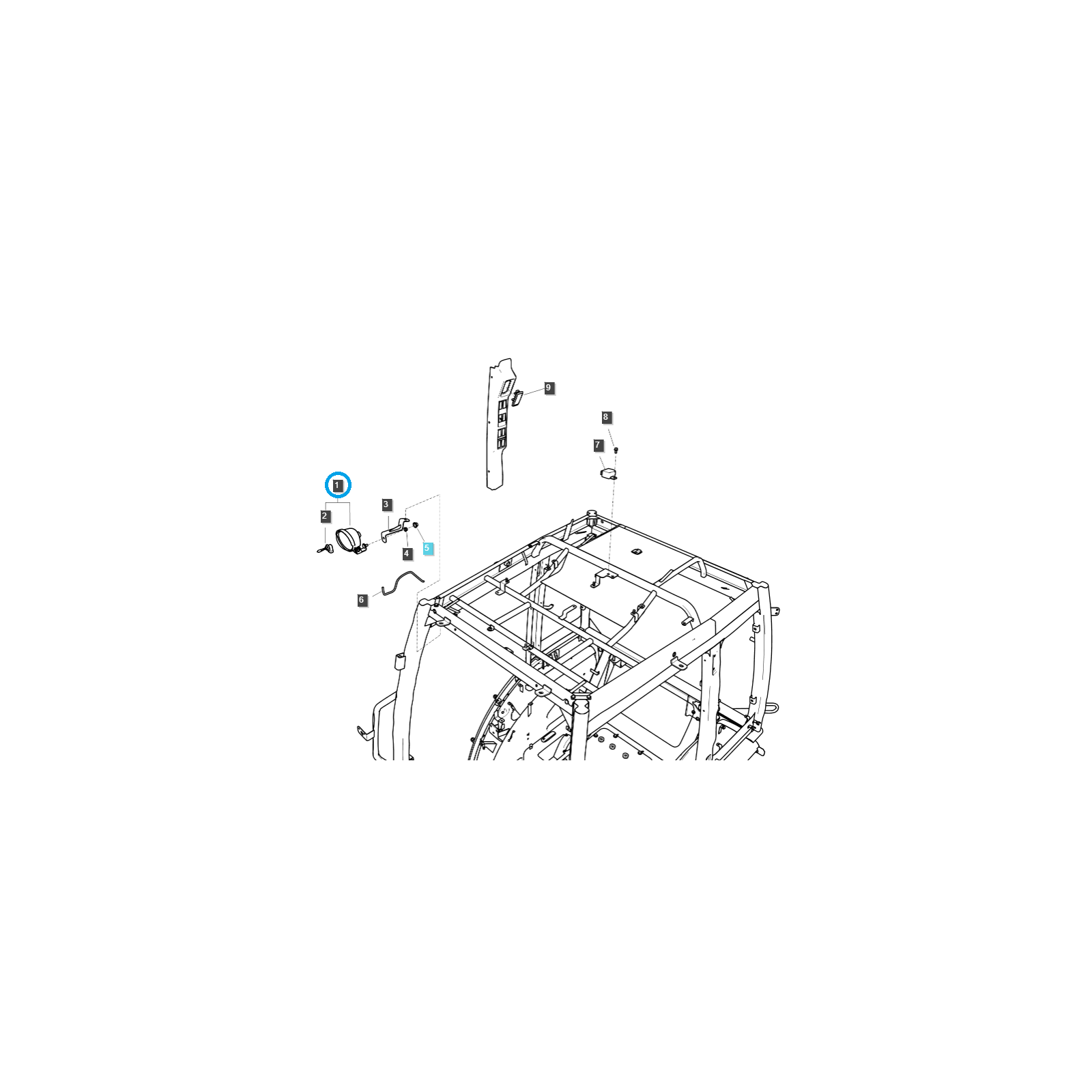 Lampe de travail avant/arrière/12V/37W/LS MT1.25/LS MT3.40/LS MT3.55/LS MT3.57/LS MT3.60