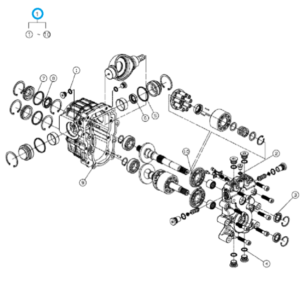Sada tesnení pre hydrostatickú prevodovku / TRG270 / Traktor LS / č. 40286576