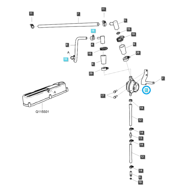 Sekundärluftpumpe / Q115 / LS Traktor / Nr. 40331072