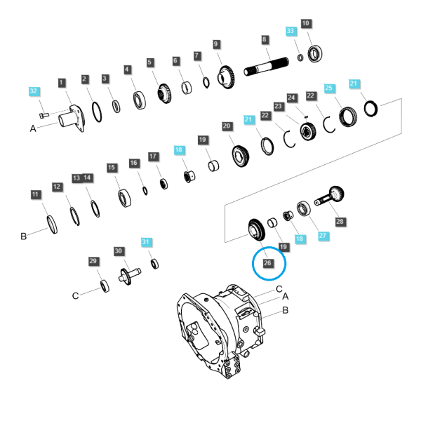 Zębatka biegu / DRVN-TRG281 / LS Tractor 40009061 | Traktor.com.pl