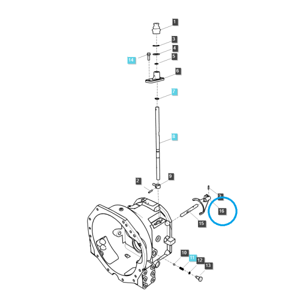 Vidlice, vedení, volič / TRG290 / Ls Traktor 40009216