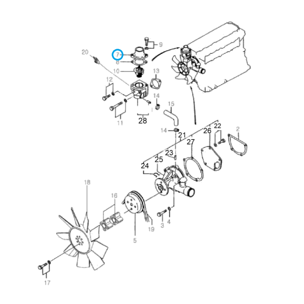 Pokrywa Termostatu / LS U43 / LS U50 / LS U60 / EGQ135  / 40009953 | Traktor.com.pl