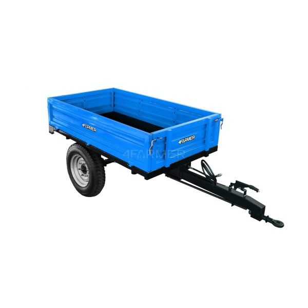 Remorque agricole simple essieu 1,5T avec frein et benne basculante 4FARMER