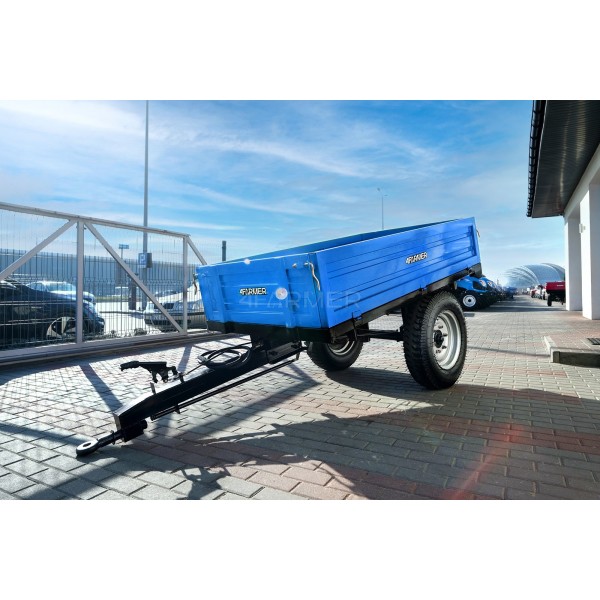 Remorque agricole simple essieu 1,5T avec frein et benne basculante 4FARMER
