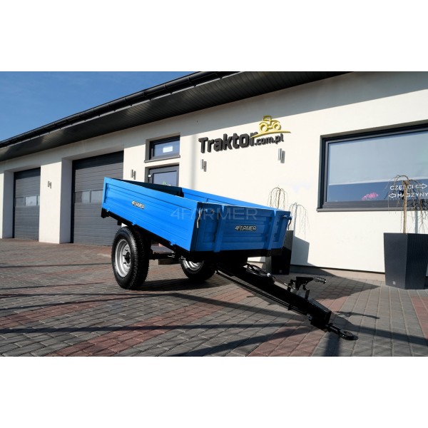 Remorque agricole simple essieu 1,5T avec frein et benne basculante 4FARMER