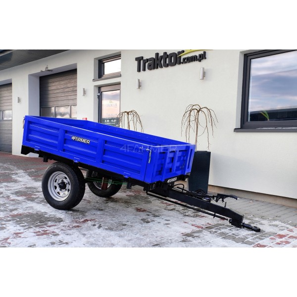 Remorque agricole simple essieu 1,5T avec frein et benne basculante 4FARMER