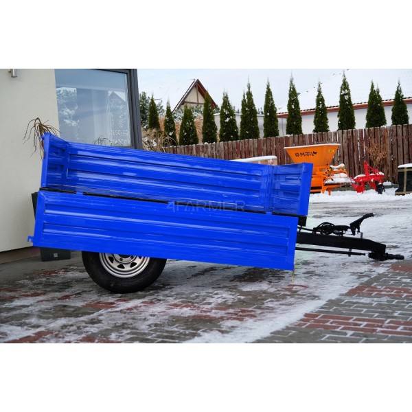 Remorque agricole simple essieu 1,5T avec frein et benne basculante 4FARMER