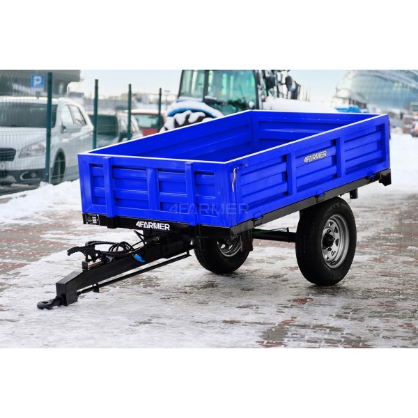 Remorque agricole simple essieu 1,5T avec frein et benne basculante 4FARMER