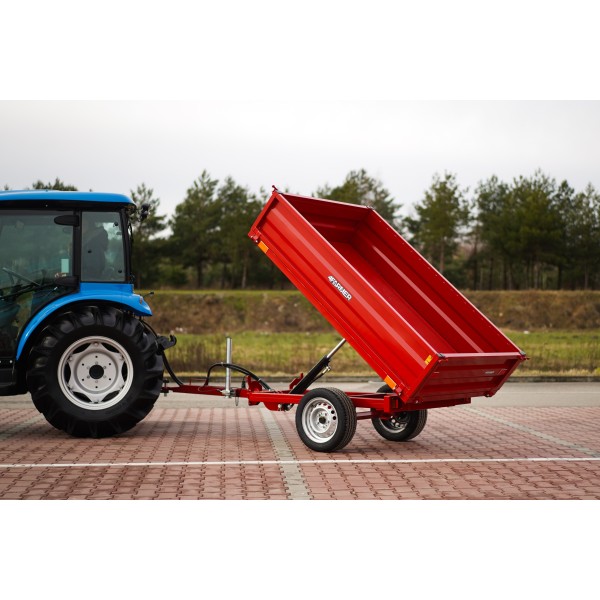 Remorque agricole mono-essieu 1,5T avec kiper PWS-12 4FARMER