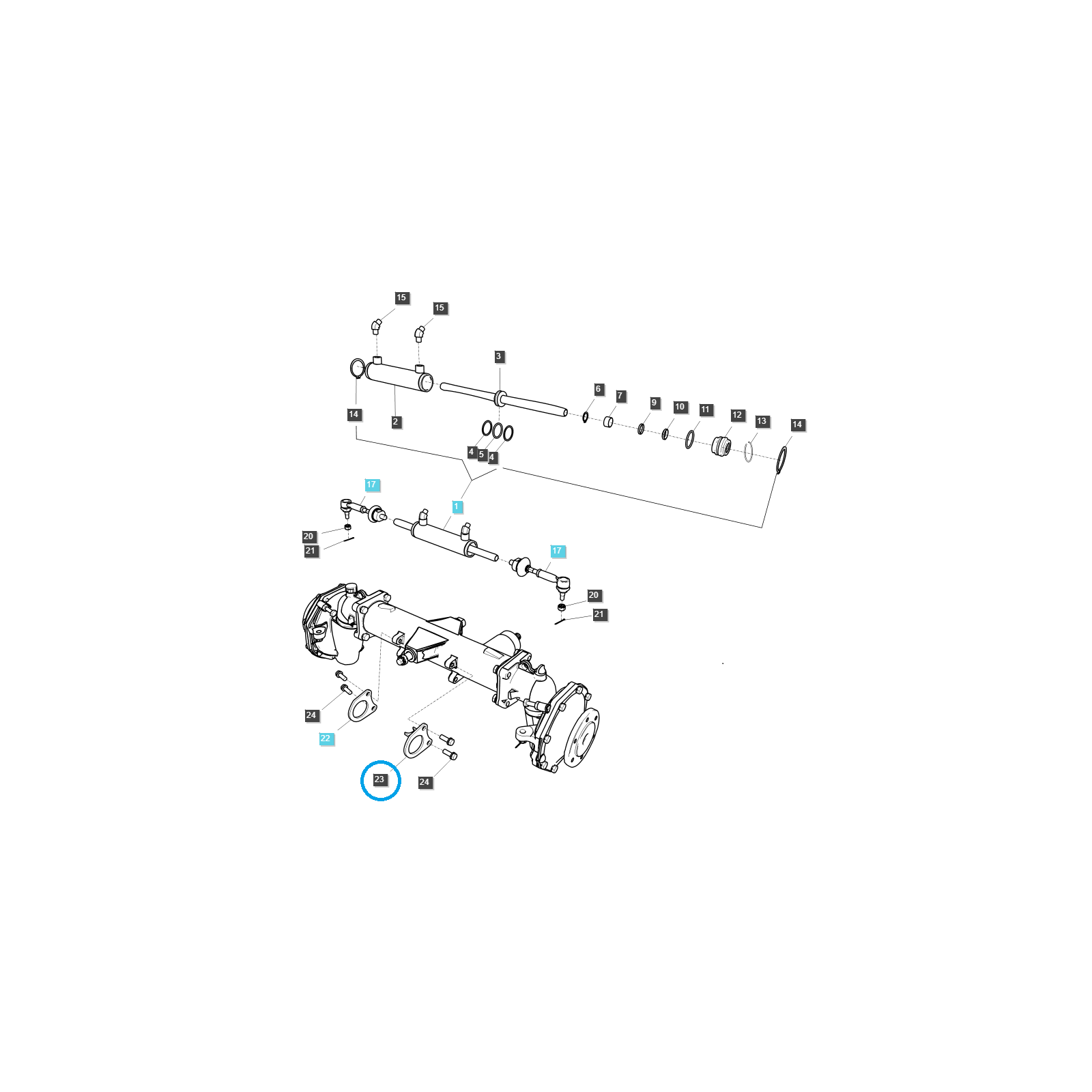Držiak ľavej prednej nápravy / Traktor TRG400 / Ls 40195036